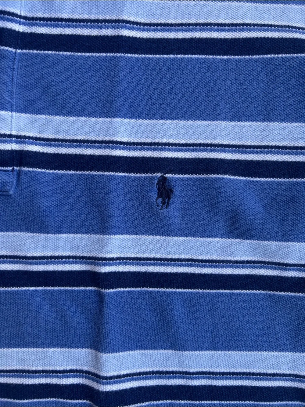 Ralph Lauren Navy and Light Blue Striped Polo